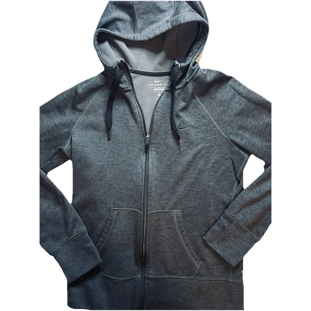 Nike Therma Fit Women's Medium Full Zip Running Sweatshirt Lightweight ThumbHole